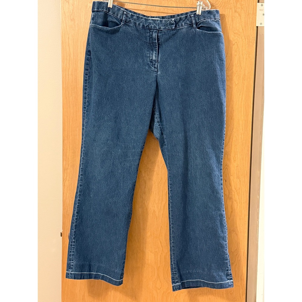 Coldwater Creek Womens Plus Size 20W Dark Wash Straight Leg Jeans Stretch Denim